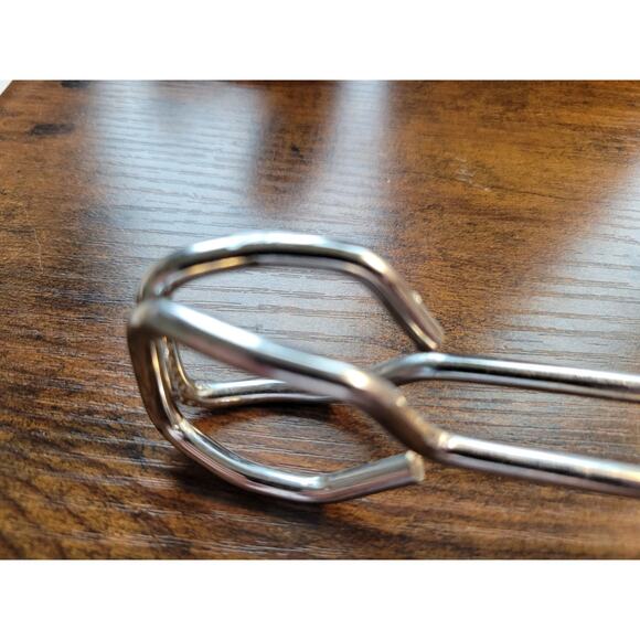 Vintage Light Blue Rubber Handle 10" Stainless Steel Tongs - Made in Taiwan - Picture 8 of 9